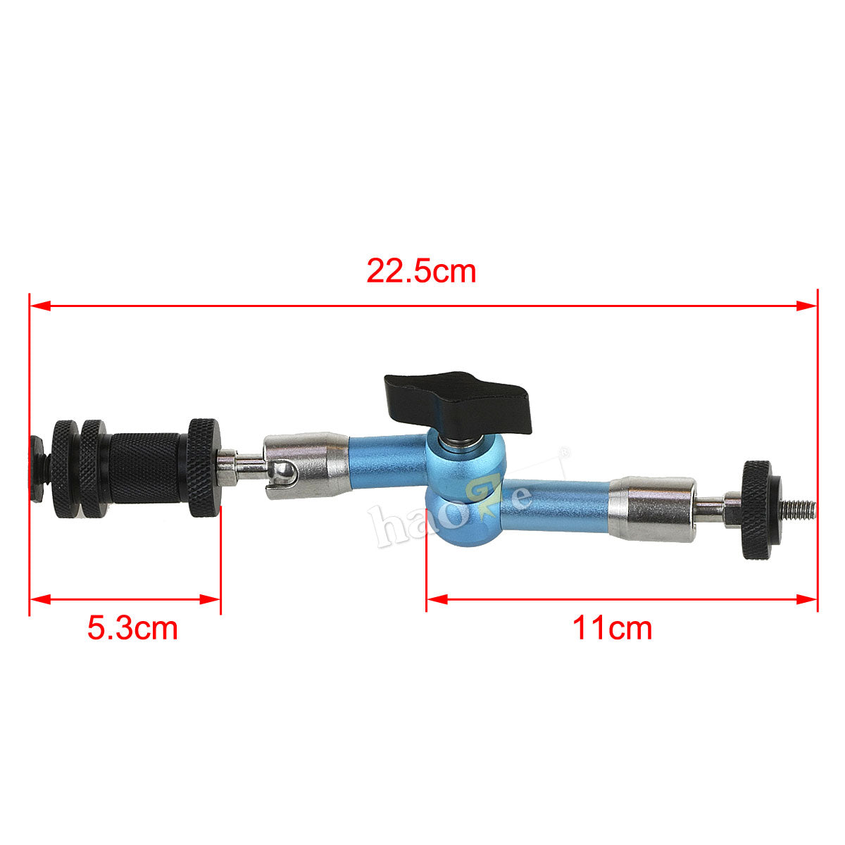 Haoge 7 inch Stainless Steel Articulating Friction Magic Arm with Large Clamp Crab Pliers Clip for HDMI LCD Monitor LED Light DSLR Camera Video Tripod Blue