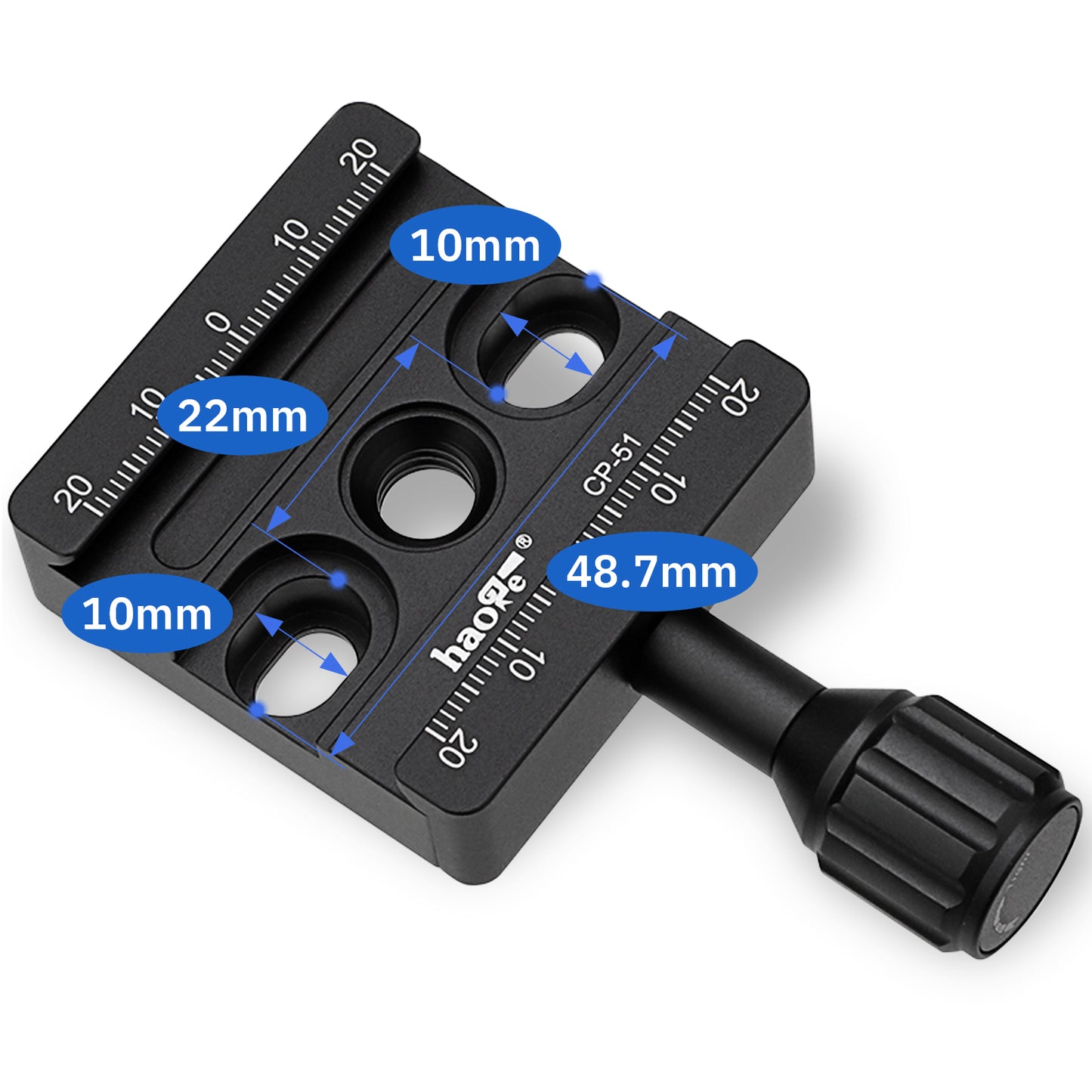 Haoge CP-51 50mm Screw Knob Clamp Adapter Mount for Quick Release QR Plate Camera Tripod Ballhead Monopod Ball Head Fit Arca Swiss