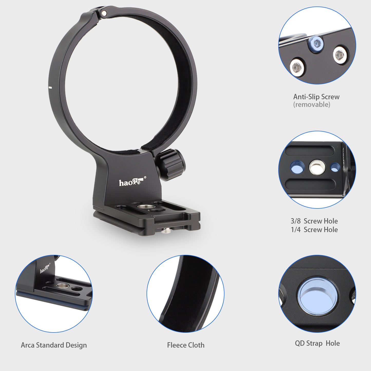 Haoge LMR-TL540 Lens Collar for Tamron 50-400mm A067,100-400mm f/4.5-6.3 Di VC USD A035 Lens built-in Arca Type Quick Release Plate Replace Tamron A035TM