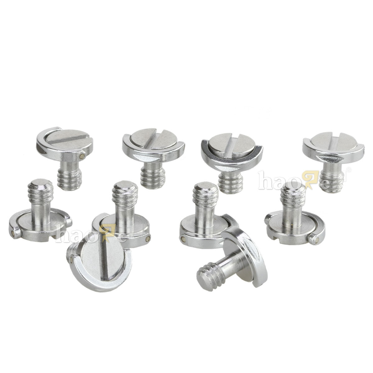 Haoge 1/4"-20 D-Ring Stainless Steel Mounting Fixing Screw for Camera Tripod Monopod Quick Release Plate (Pack of 10)