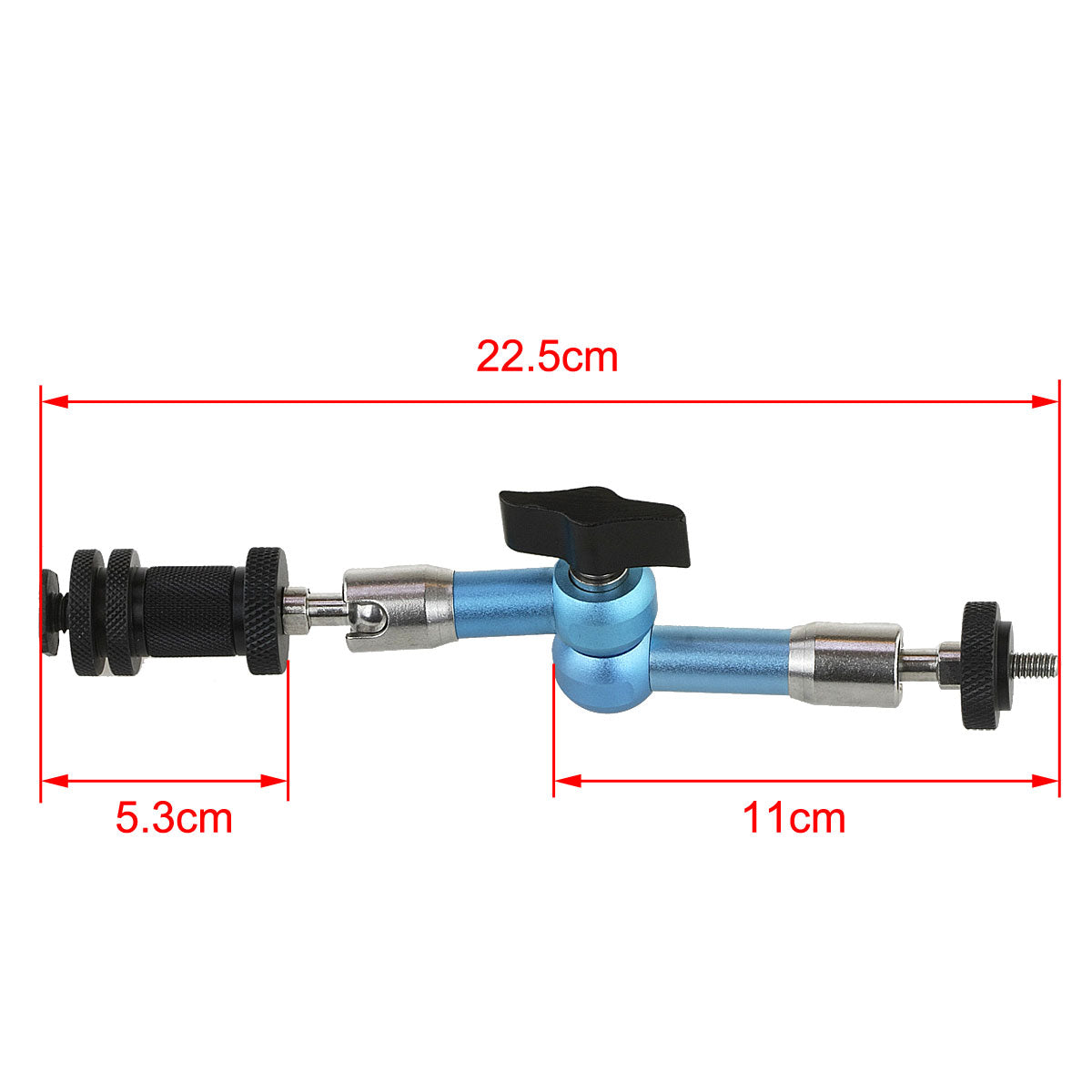 Haoge 7 inch Stainless Steel Adjustable Friction Articulating Magic Arm for DSLR Camera LCD Monitor LED Light Blue