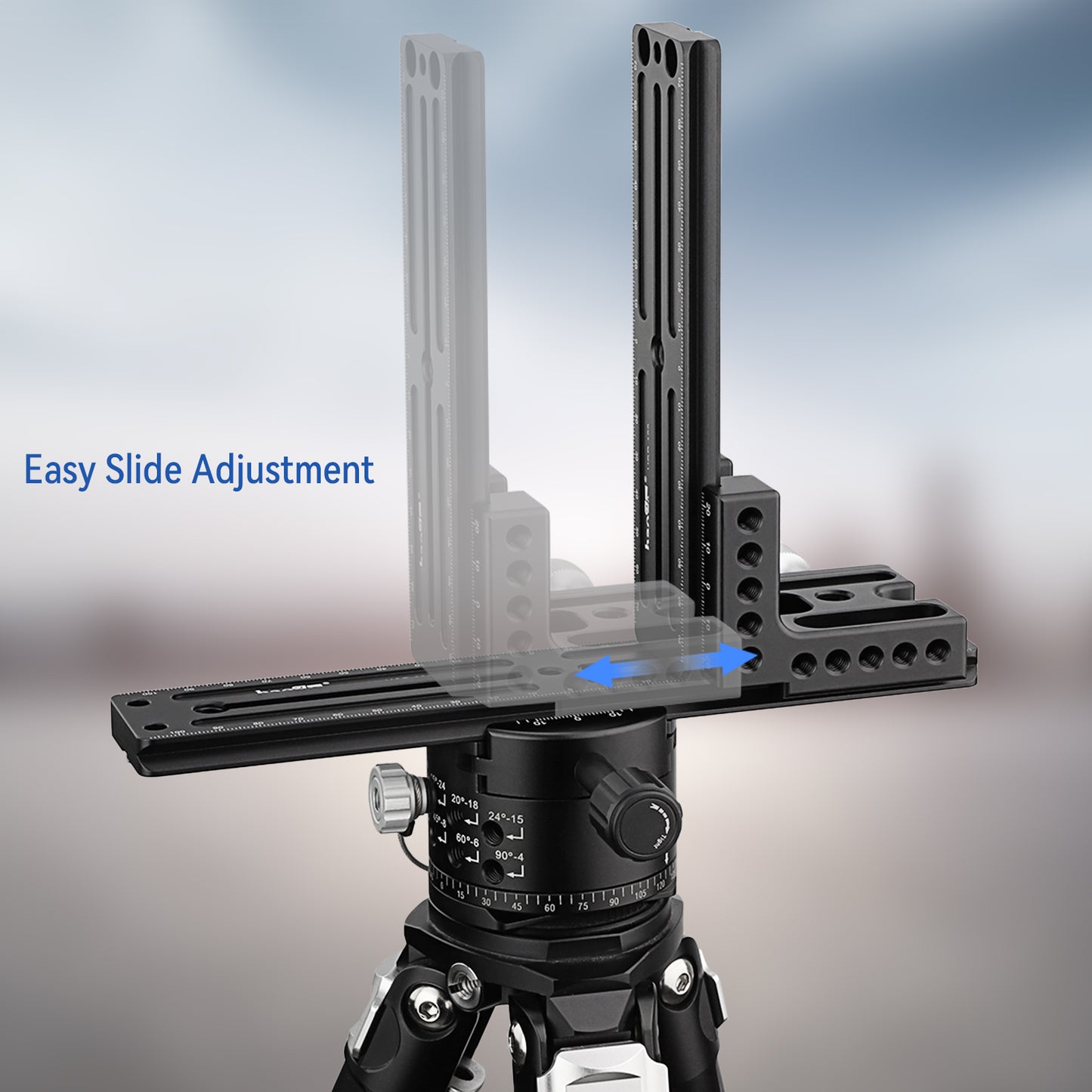 Haoge CP-RA90 Right Angle Clamp 90 Degree Double Quick Release L Clamp with 1/4 Screw Thread for Arca Swiss RRS Benro Rail Plate Nodal Slide