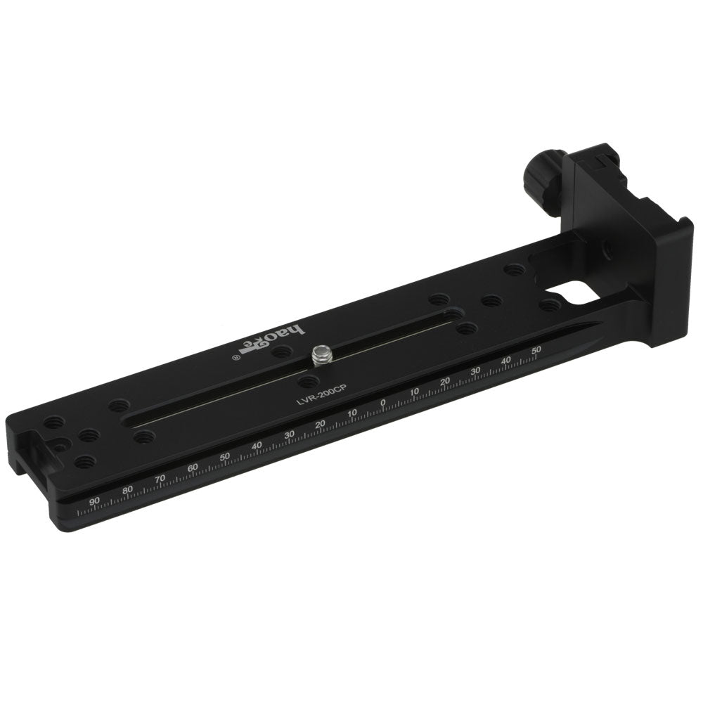 Haoge LVR-200CP 200mm Dual Dovetails Nodal Slide Vertical Rail with 90 Degree Quick Release Clamp Compatible with Arca-Swiss SUNWAYFOTO