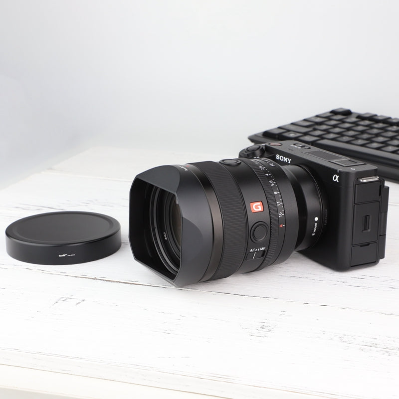 Haoge Lens Hood Metal Square Bayonet for Sony FE 35mm F1.4 GM, With Metal Front Cap, Replaces Sony FE35mm F1.4 GM Hood ALC-SH0001