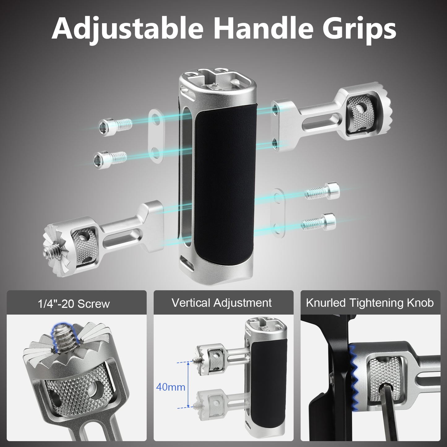 Haoge Universal Phone Cage Video Rig Kit,Smartphone Stabilizer with Dual Handle,Handheld Filmmaking Vlogging Phone Rig for iPhone Videomaker Videographer,for iPhone for Samsung and Other Android Phone