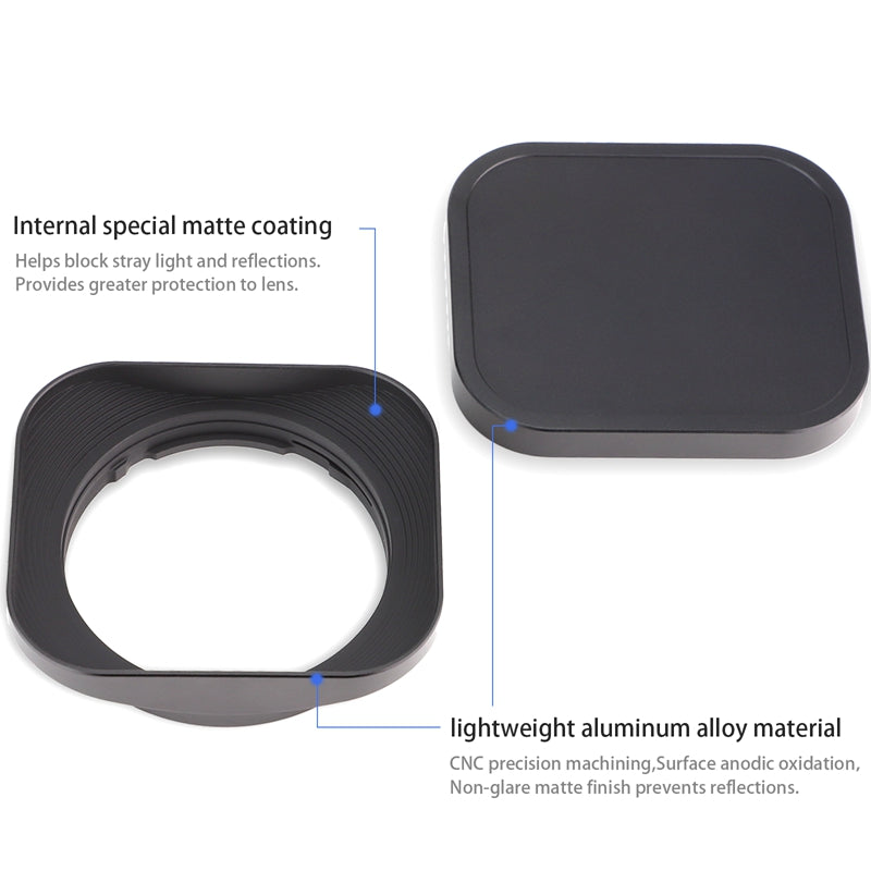 Haoge Bayonet Square Metal Lens Hood with Metal Cap for Sigma 30mm F1.4 DC DN Lens LH-SM30+Cap-HG-13B
