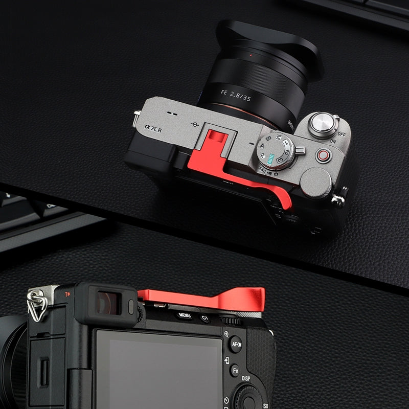 Haoge THB-A7CIIR Metal Hot Shoe Thumb Up Rest Hand Grip for Sony α7Cii,Alpha 7CII,A7CR,Camera Accessories Red