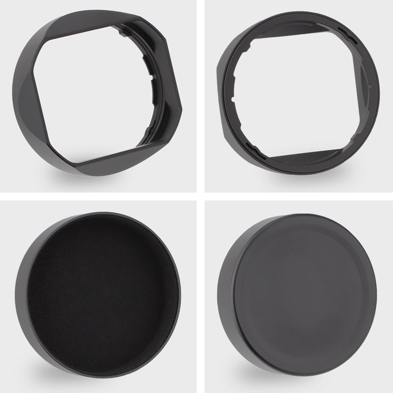 Haoge LH-X53B Square Metal Lens Hood Shade with Metal Cap for Fujifilm Fuji Fujinon XF 35mm F1.4 R / XF35mmF1.4 R xf18mm f2.8 Lens