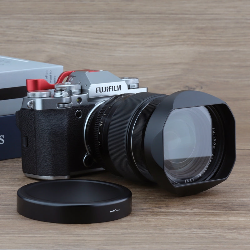 Haoge LH-X165 Square Metal Lens Hood Shade with Metal Cap for Fujifilm Fuji Fujinon XF XF16-55mm F2.8 R LM WR lens xf16-55mm/f2.8