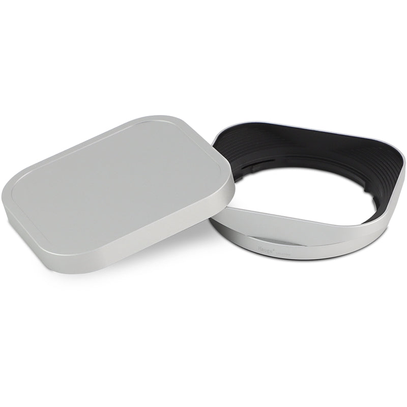 Haoge Silver Metal Square Lens Hood for Fujifilm XF33mm F1.4 R WR Lens, Fujinon XF 16-50mm,Fuji XF 23mm f/1.4 R LM WR lens Hood Shade Bayonet Mount