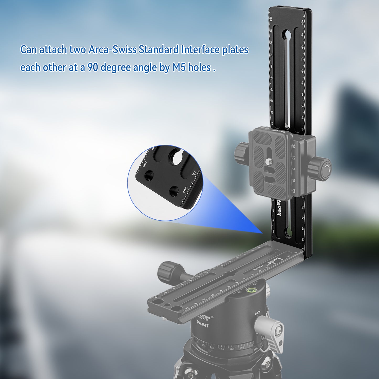 Haoge 220mm Multi-purpose Long Quick Release Extender Rail Sliding Plate for Camera Tripod Ballhead Clamp fit Benro Arca Swiss Sunwayfoto