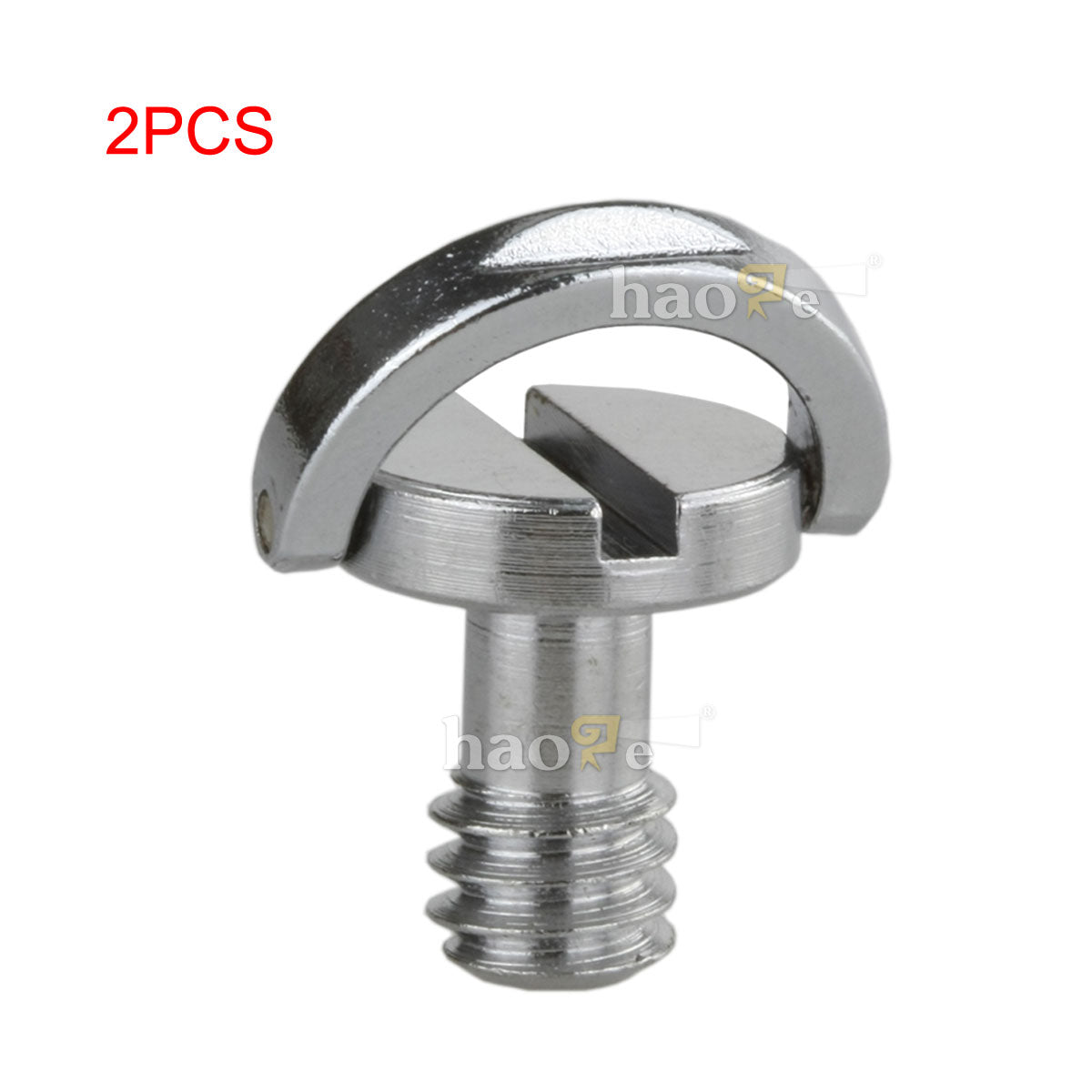 Haoge 1/4"-20 D-Ring Stainless Steel Mounting Fixing Screw for Camera Tripod Monopod Quick Release Plate (Pack of 2)