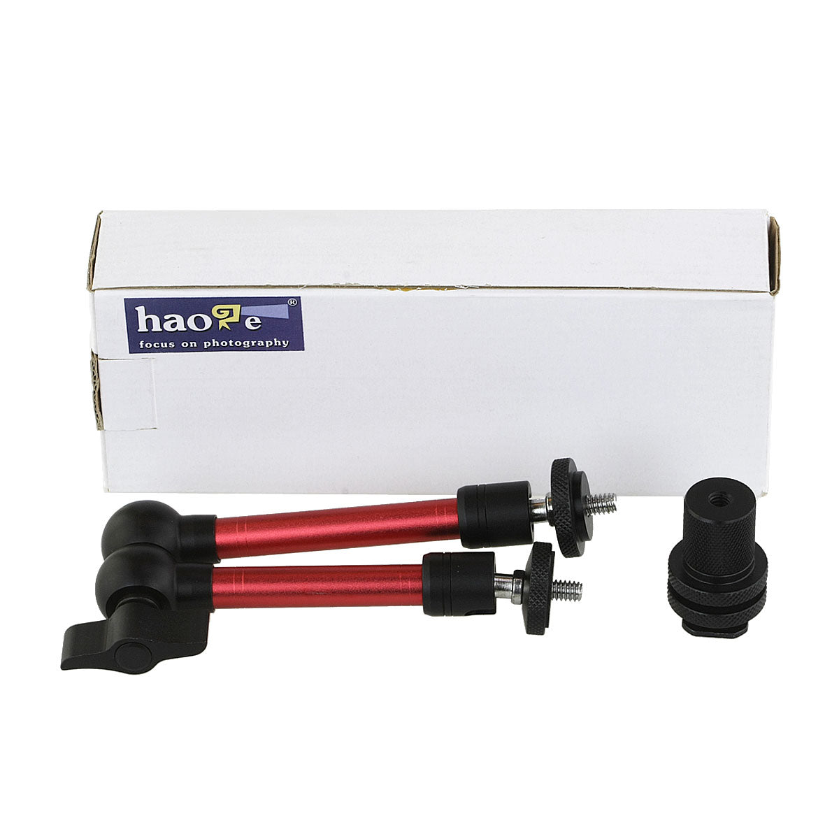 Haoge 11 Inch Adjustable Friction Articulating Magic Arm for DSLR Camera LCD Monitor LED Light Red