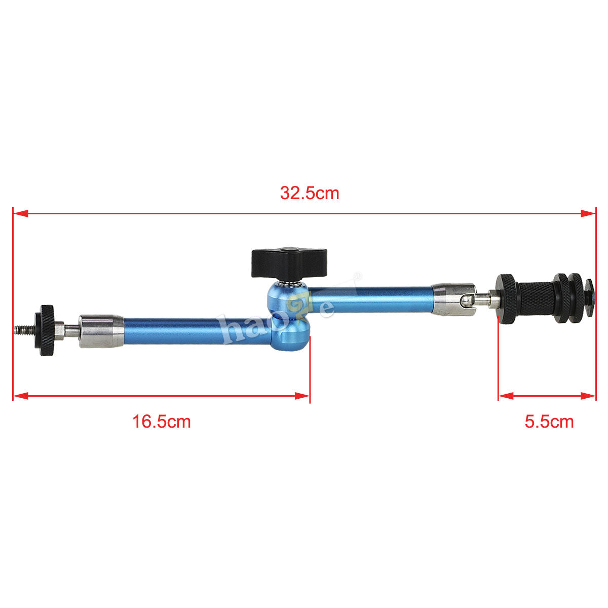 Haoge 11 inch Stainless Steel Adjustable Friction Articulating Magic Arm for DSLR Camera LCD Monitor LED Light Blue