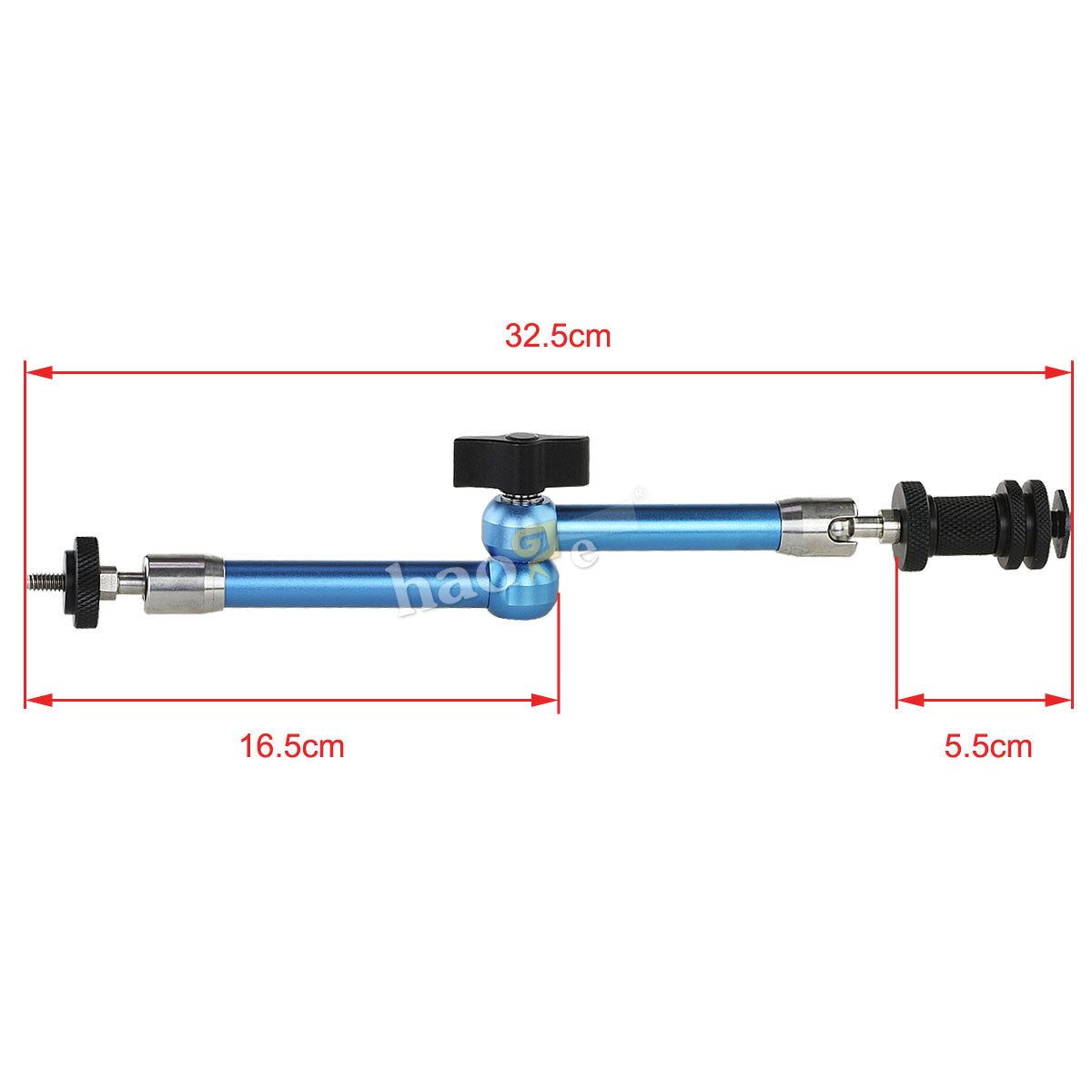 Haoge 11 inch Stainless Steel Articulating Friction Magic Arm with Large Clamp Crab Pliers Clip for HDMI LCD Monitor LED Light DSLR Camera Video Tripod Blue