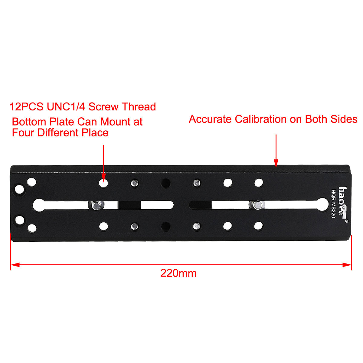 Haoge 220mm Camera Long Sliding Quick Release Plate For Sachtler Tripod Fluid Head FSB4 FSB6 FSB6T FSB8 FSB8T DV10 3+3 5+5 Video 14II DV2 DV4 DV6 DV8 DV8/100