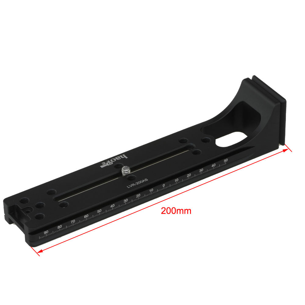 Haoge LVR-200AS 200mm Dual Dovetails Nodal Slide Vertical Rail with 90 Degree Quick Release Dovetail Compatible with Arca-Swiss SUNWAYFOTO