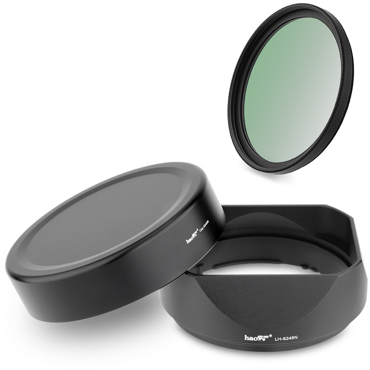 Haoge LH-S245N Bayonet Square Metal Lens Hood for Sony FE 50mm F2.5 G FE 40mm F2.5 G FE 24mm F2.8 G Lens,RX1/RX1R/RX1R II M2/RX1R III M3 Camera Shade with Cap