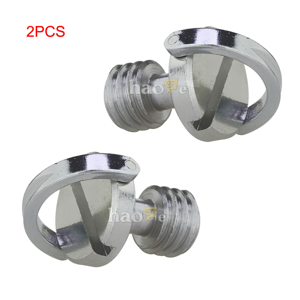 Haoge 3/8" D-Ring Stainless Steel Mounting Fixing Screw for Camera Tripod Monopod Quick Release Plate (Pack of 2)