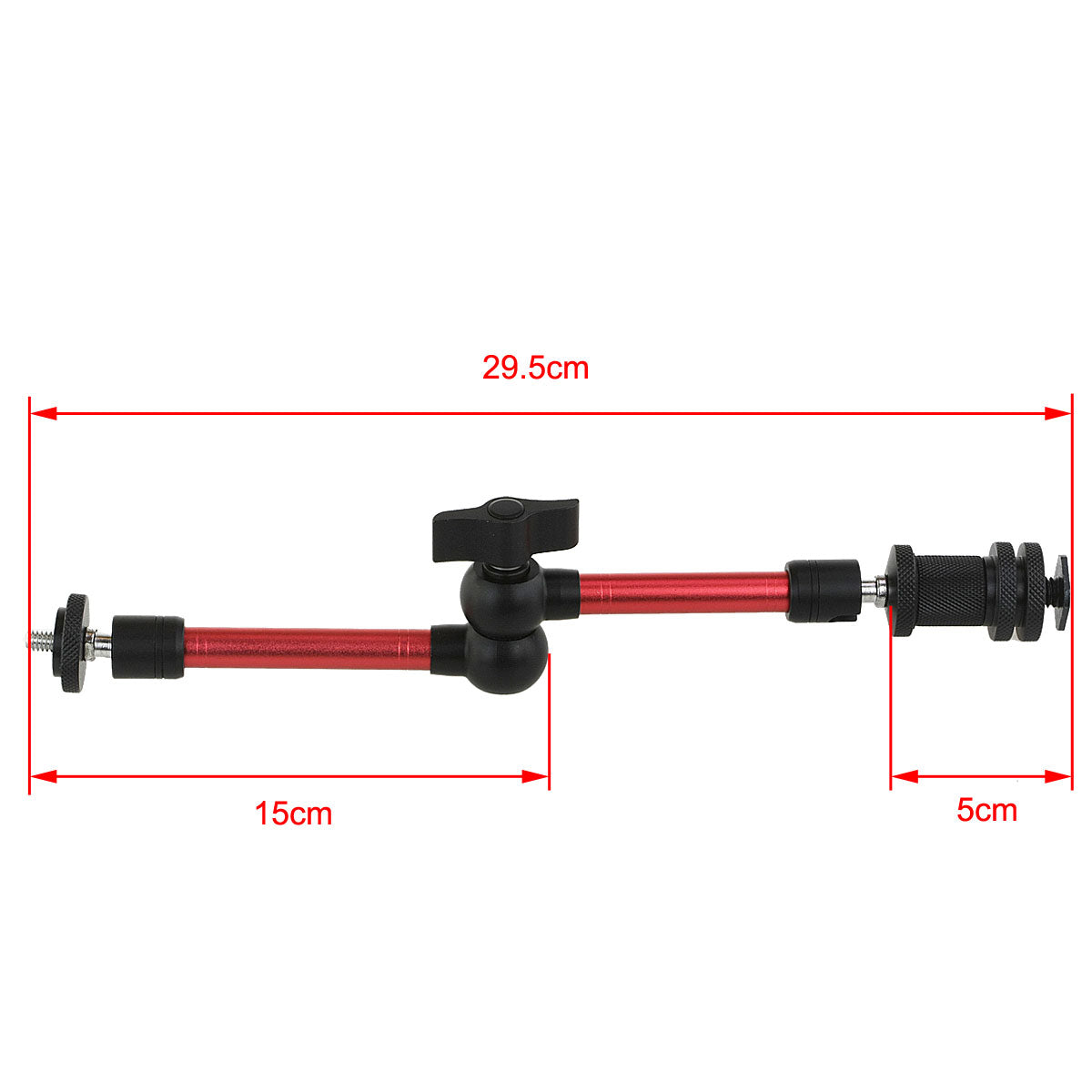 Haoge 11 inch Articulating Friction Magic Arm with Small Clamp Crab Pliers Clip for HDMI LCD Monitor LED Light DSLR Camera Video Tripod Red