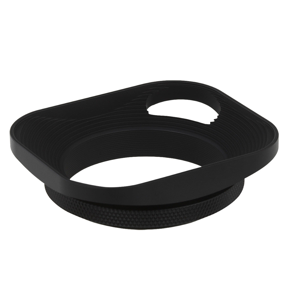 Haoge 49mm Square Metal Screw-in Lens Hood Hollow Out Designed with Cap for Leica Q3 Q2 Q Camera and 49mm Filter Thread Lens Black LH-E2P