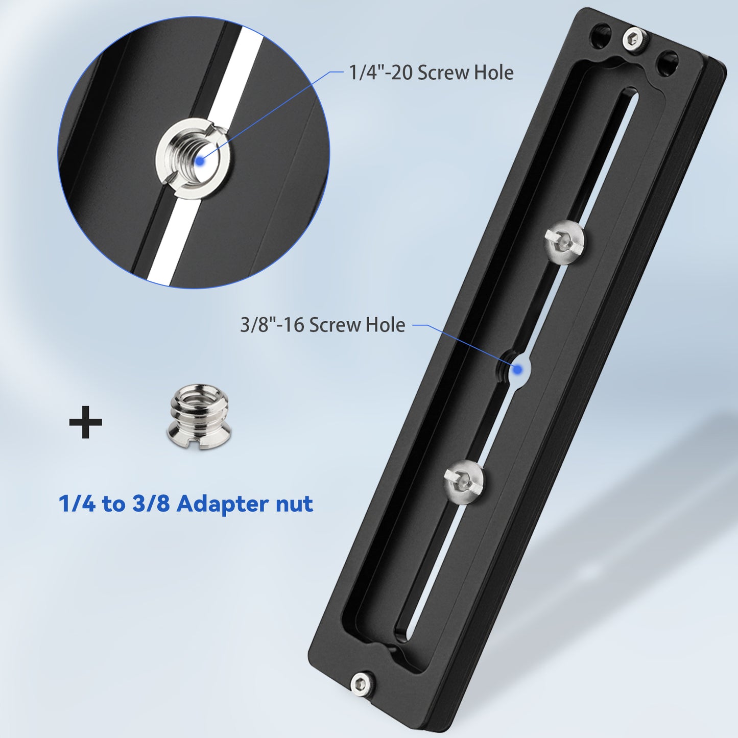 Haoge HQR-160 160mm Multi-Purpose Long Quick Release Extender Rail Sliding Plate for Camera Tripod Ballhead Clamp fit Benro Arca Swiss Sunwayfoto