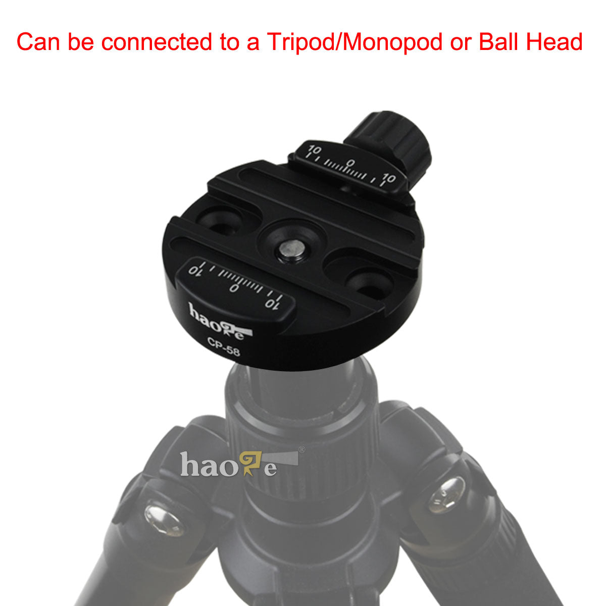 Haoge 58mm Screw Knob Clamp Adapter Mount for Quick Release QR Plate Camera Tripod Ballhead Monopod Ball Head Fit Arca Swiss
