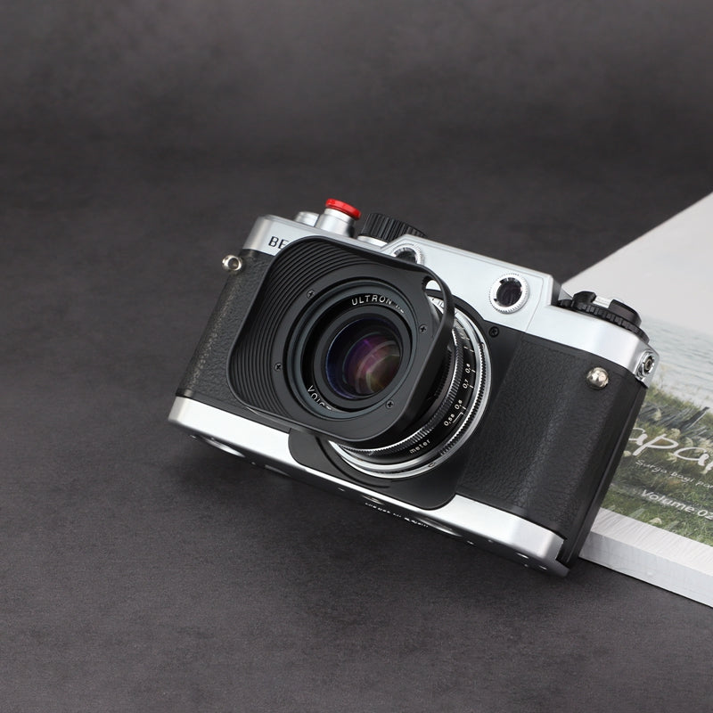 Haoge LH-VM13P Bayonet Square Metal Lens Hood Shade with Hollow Out Designed for Voigtlander 35mm f2 1:2/35 ULTRON Aspherical Vintage Line VM Lens replace LH-12