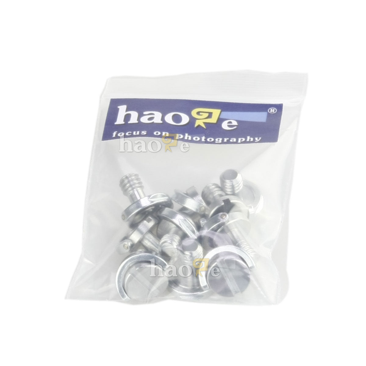 Haoge 1/4"-20 D-Ring Stainless Steel Mounting Fixing Screw for Camera Tripod Monopod Quick Release Plate (Pack of 10)