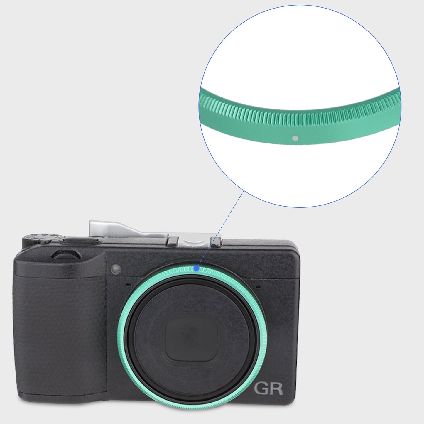 Haoge RRC-GR3XE Green Metal Decorate Ring for RICOH GR3X/GRIIIX Camera accessories replaces GN-2