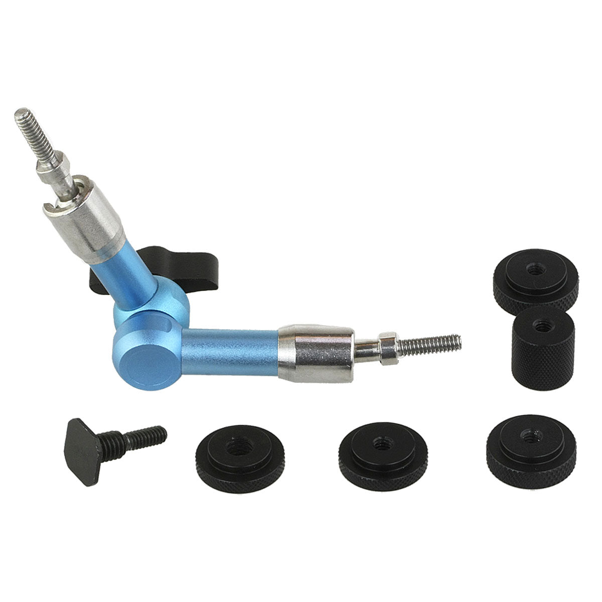 Haoge 7 inch Stainless Steel Adjustable Friction Articulating Magic Arm for DSLR Camera LCD Monitor LED Light Blue