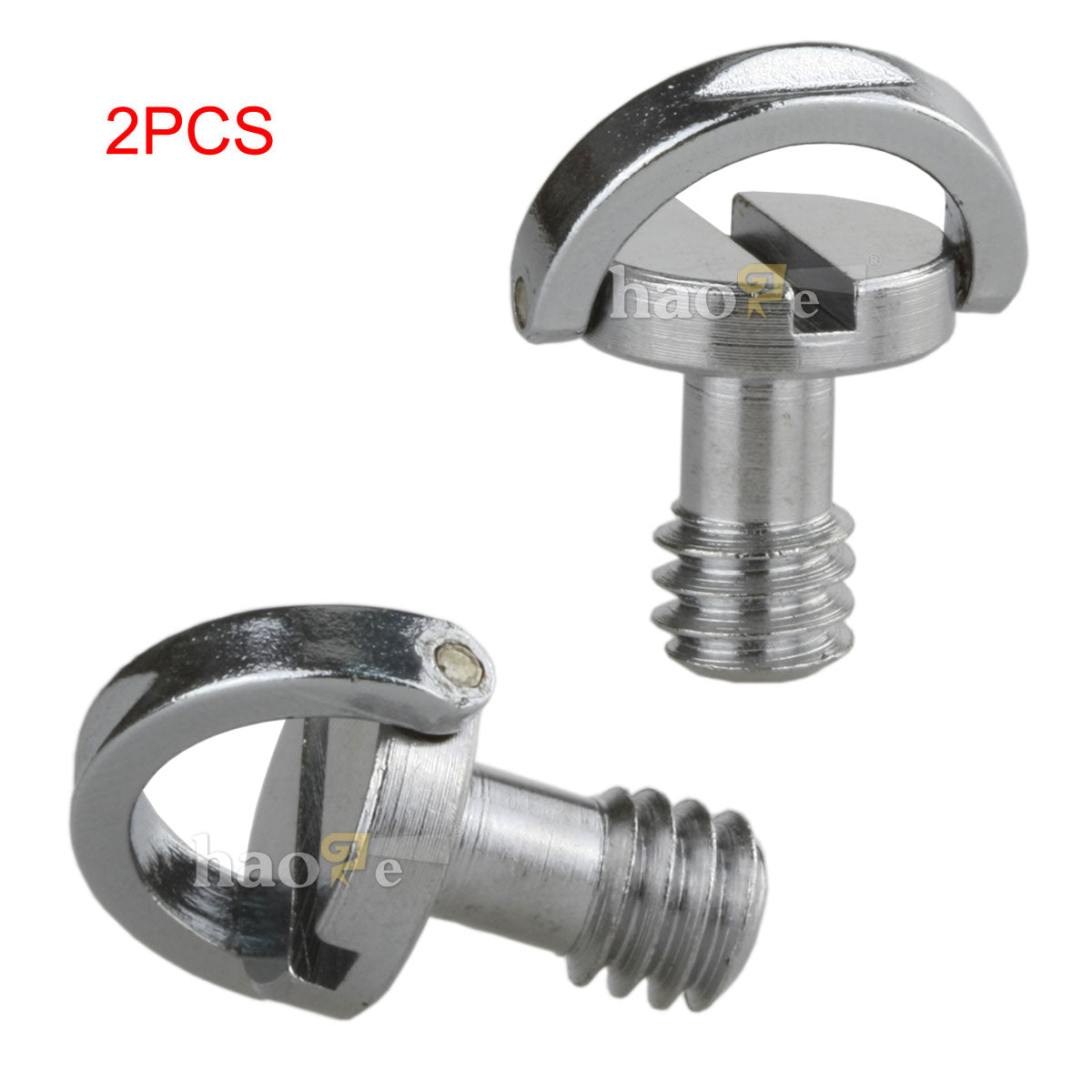 Haoge 1/4"-20 D-Ring Stainless Steel Mounting Fixing Screw for Camera Tripod Monopod Quick Release Plate (Pack of 2)