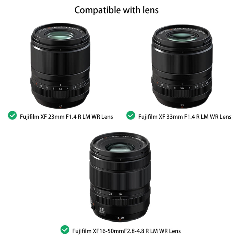 Haoge Metal Square Lens Hood for Fujifilm Fujinon Fuji XF 16-50mm F2.8-4.8 R LM WR lens Replaces LH-XF23 II/LH-XF23-2 Lens Hood with a Hood Cap