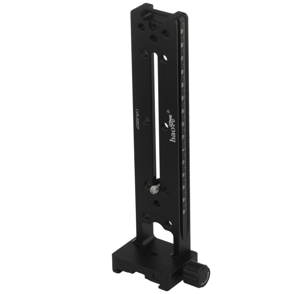 Haoge LVR-200CP 200mm Dual Dovetails Nodal Slide Vertical Rail with 90 Degree Quick Release Clamp Compatible with Arca-Swiss SUNWAYFOTO