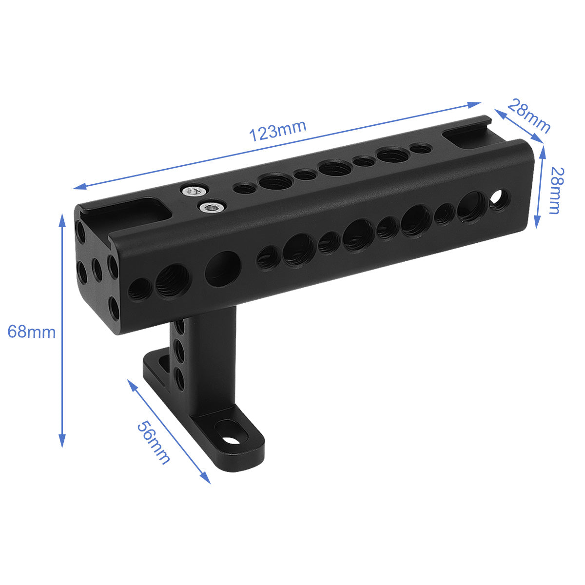 Haoge HT-T01 Top Handle Grip with 1/4 3/8 Screw holes and Cold Shoe mount for Camera Cages