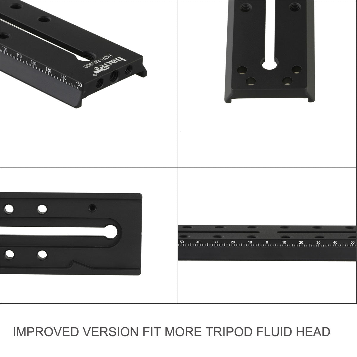 Haoge 300mm Long Sliding Quick Release Plate For Manfrotto Rapid Connect Clamp Benro Sirui Fluid Video Head Tripod Ball Heads