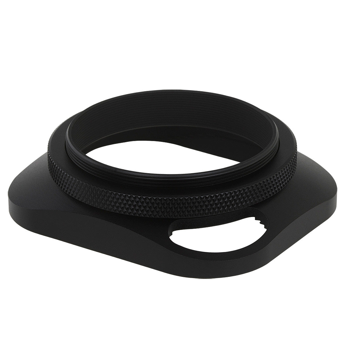 Haoge 49mm Square Metal Screw-in Lens Hood Hollow Out Designed with Cap for Leica Q3 Q2 Q Camera and 49mm Filter Thread Lens Black LH-E2P