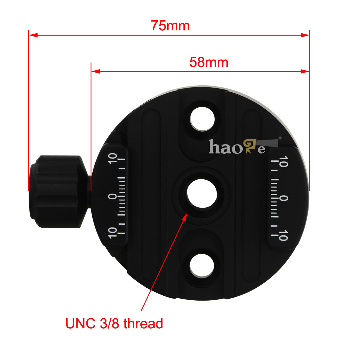 Haoge 58mm Screw Knob Clamp Adapter Mount for Quick Release QR Plate Camera Tripod Ballhead Monopod Ball Head Fit Arca Swiss