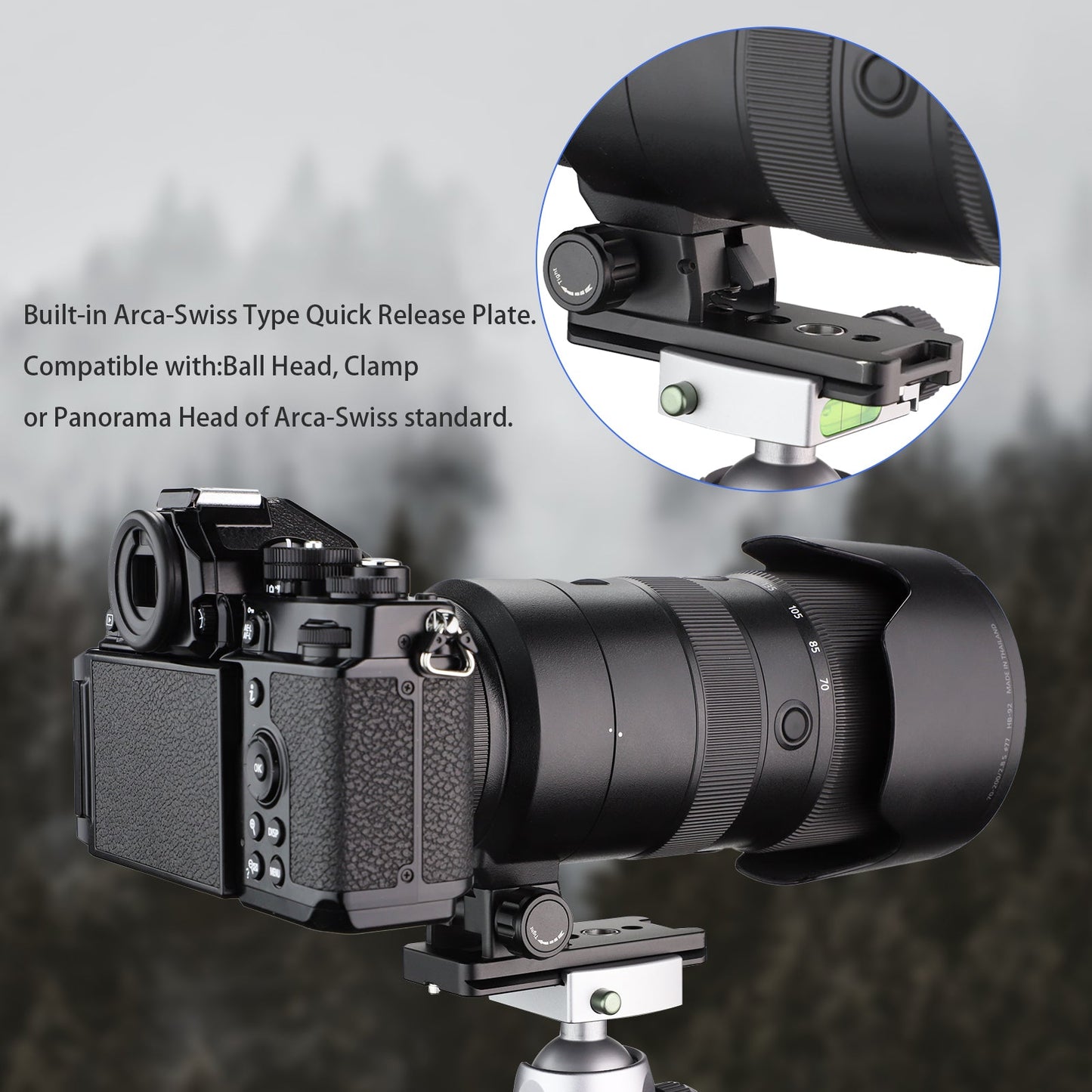 Haoge Lens Collar Replacement Foot Tripod Mount Ring for Nikon NIKKOR Z 400mm F4.5 VR S Lens built-in Arca Type Quick Release Plate
