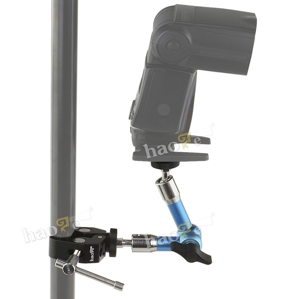 Haoge 7 inch Stainless Steel Articulating Friction Magic Arm with Large Clamp Crab Pliers Clip for HDMI LCD Monitor LED Light DSLR Camera Video Tripod Blue
