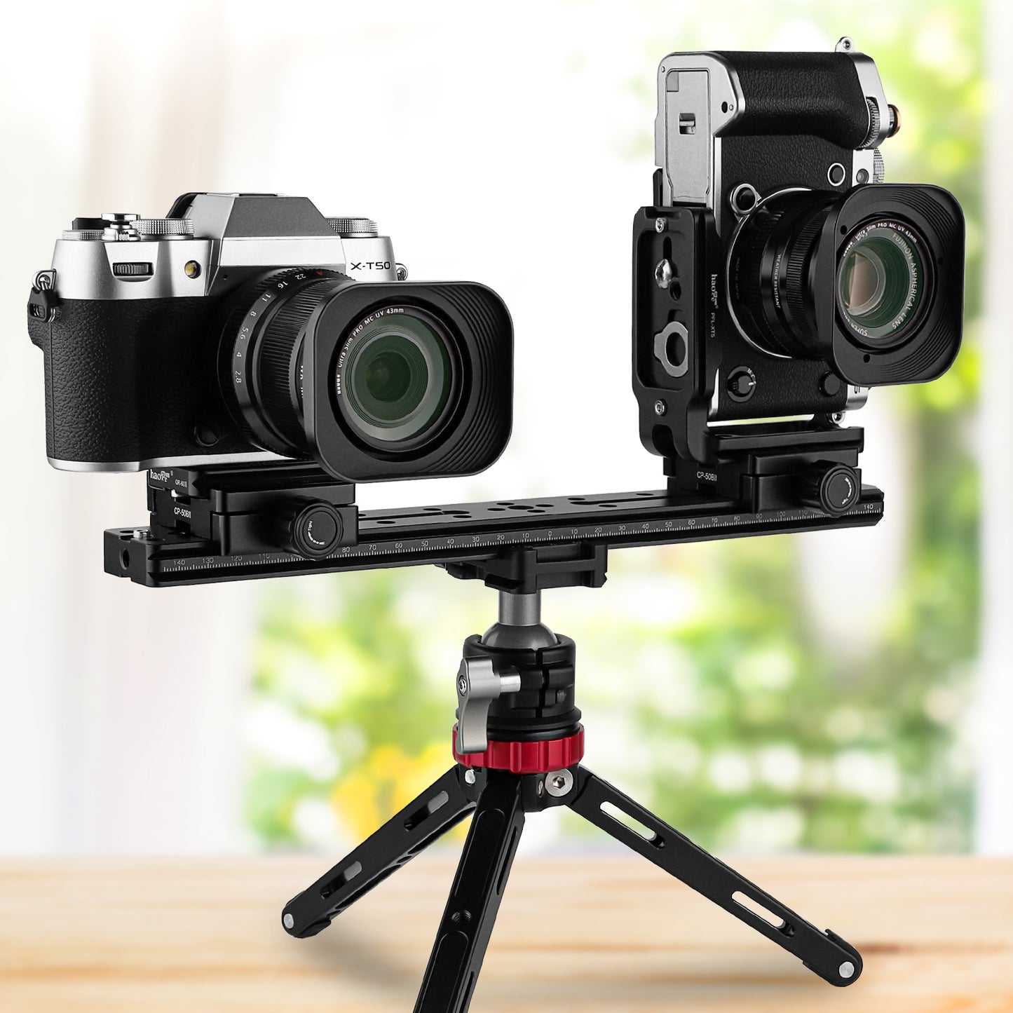 Haoge HQR-300 300mm Multi-purpose Dual Dovetail Long Quick Release Extender Rail Sliding Plate for Camera Tripod Ballhead Clamp fit Benro Arca Swiss Sunwayfoto