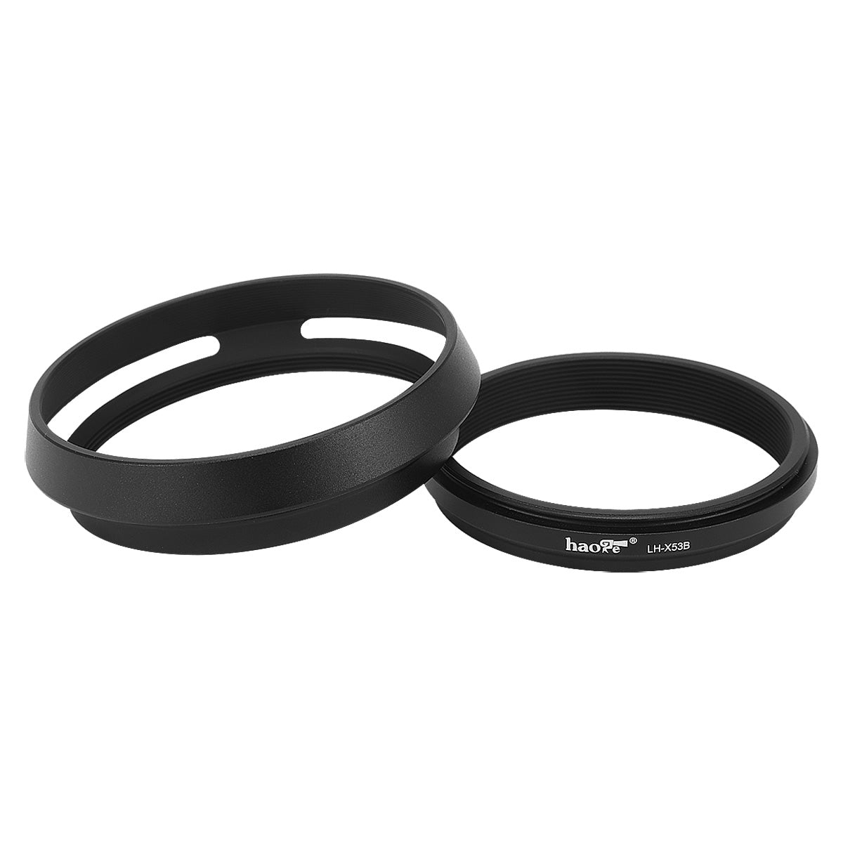 Haoge 3in1 Lens Hood with Adapter Ring with Cap Set for Fujifilm Fuji X100VI Camera Black LH-X53B