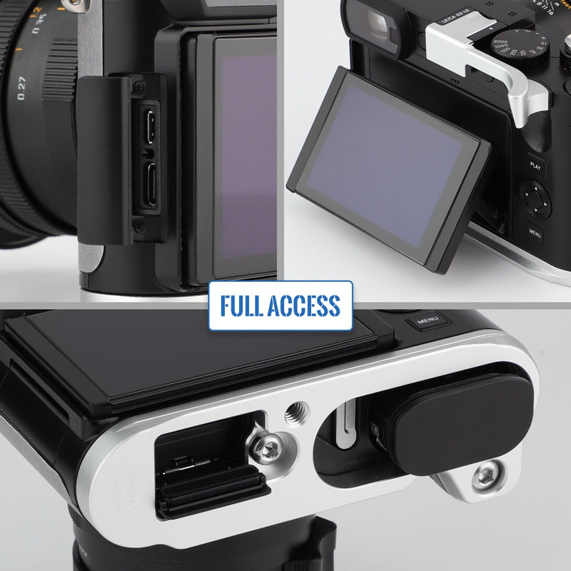 Haoge HG-Q3W Camera Bracket Holder Hand Grip Designed for Leica Q3 Q3 43 Camera Body Silver