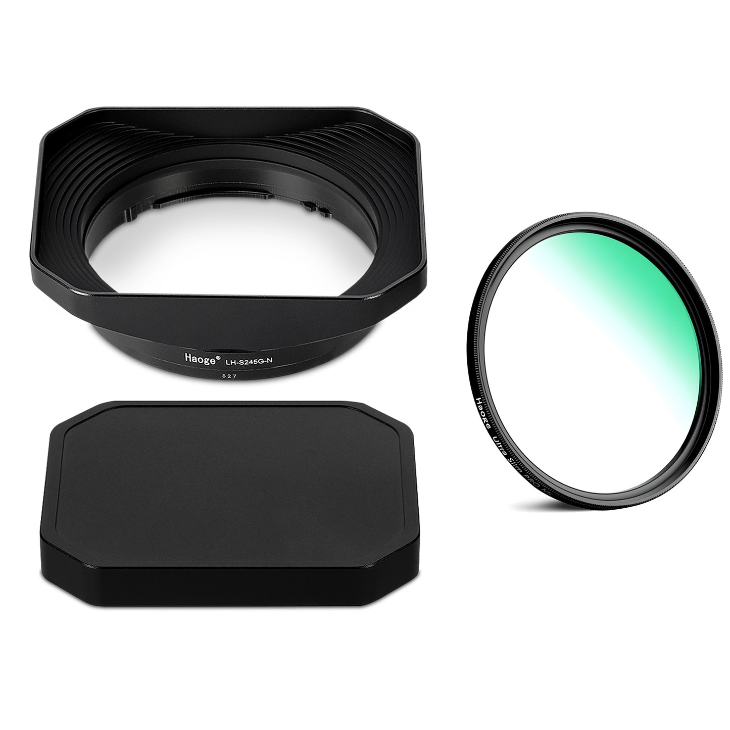 Haoge Metal Square Lens Hood for Sony FE 40mm F2.5 G FE 50mm F2.5 G FE 24mm F2.8 G Lens Shade on Sony A7CII A7CR A7R4 and Sony RX1RIII/RX1M2/RX1R/RX1 Camera Bayonet Mount LH-S245G-N