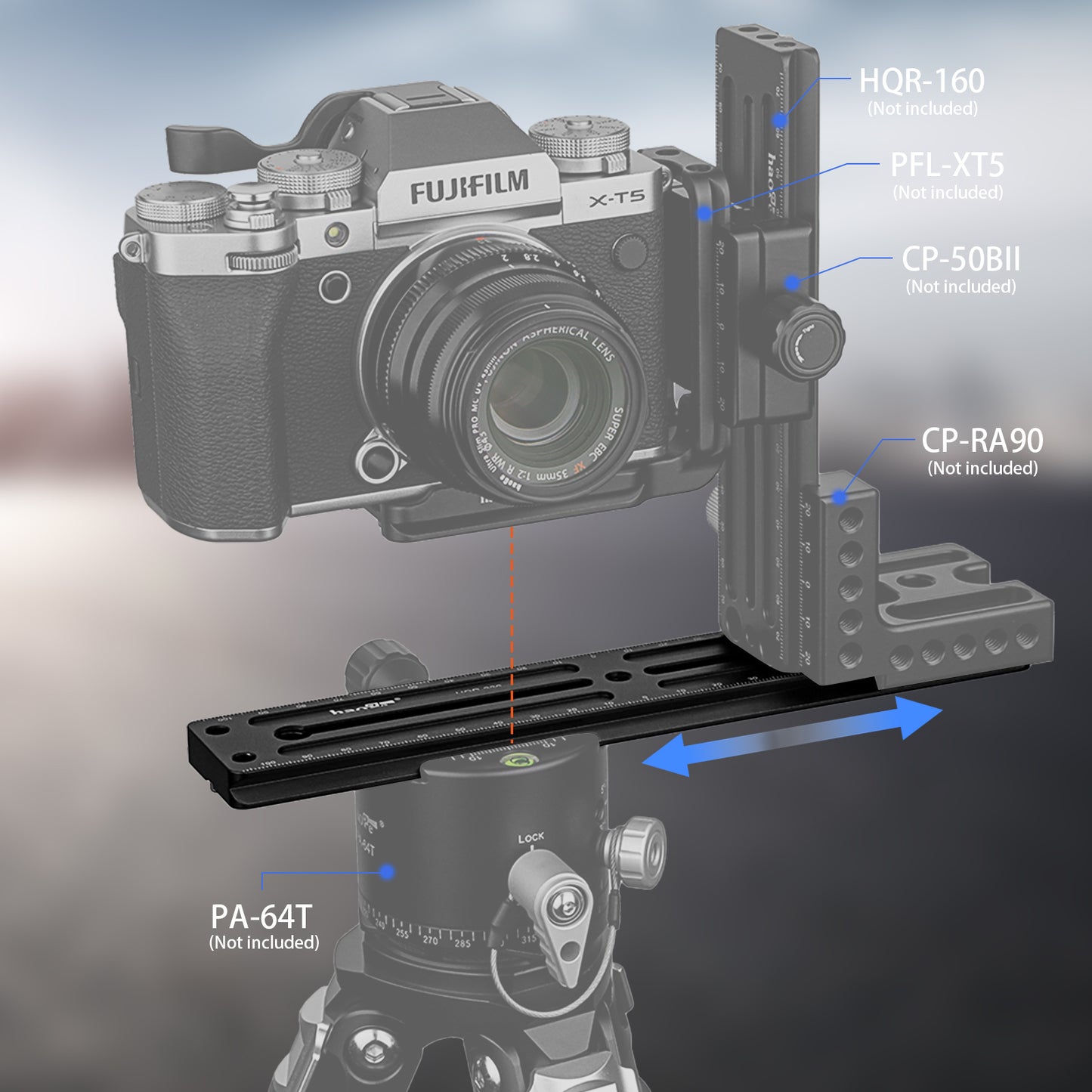 Haoge 220mm Multi-purpose Long Quick Release Extender Rail Sliding Plate for Camera Tripod Ballhead Clamp fit Benro Arca Swiss Sunwayfoto