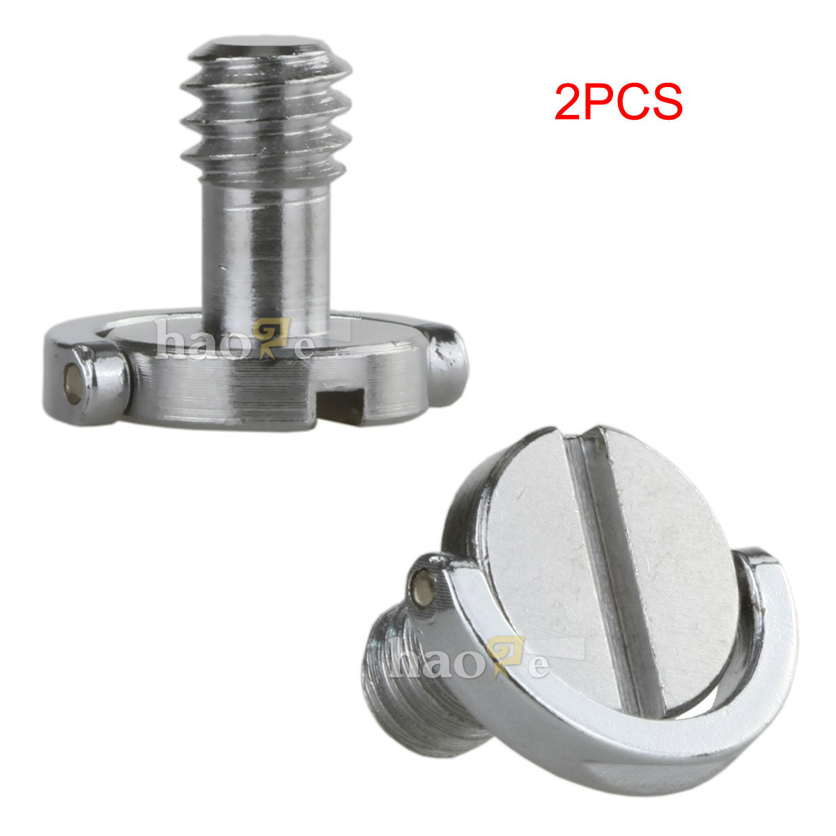 Haoge 1/4"-20 D-Ring Stainless Steel Mounting Fixing Screw for Camera Tripod Monopod Quick Release Plate (Pack of 2)