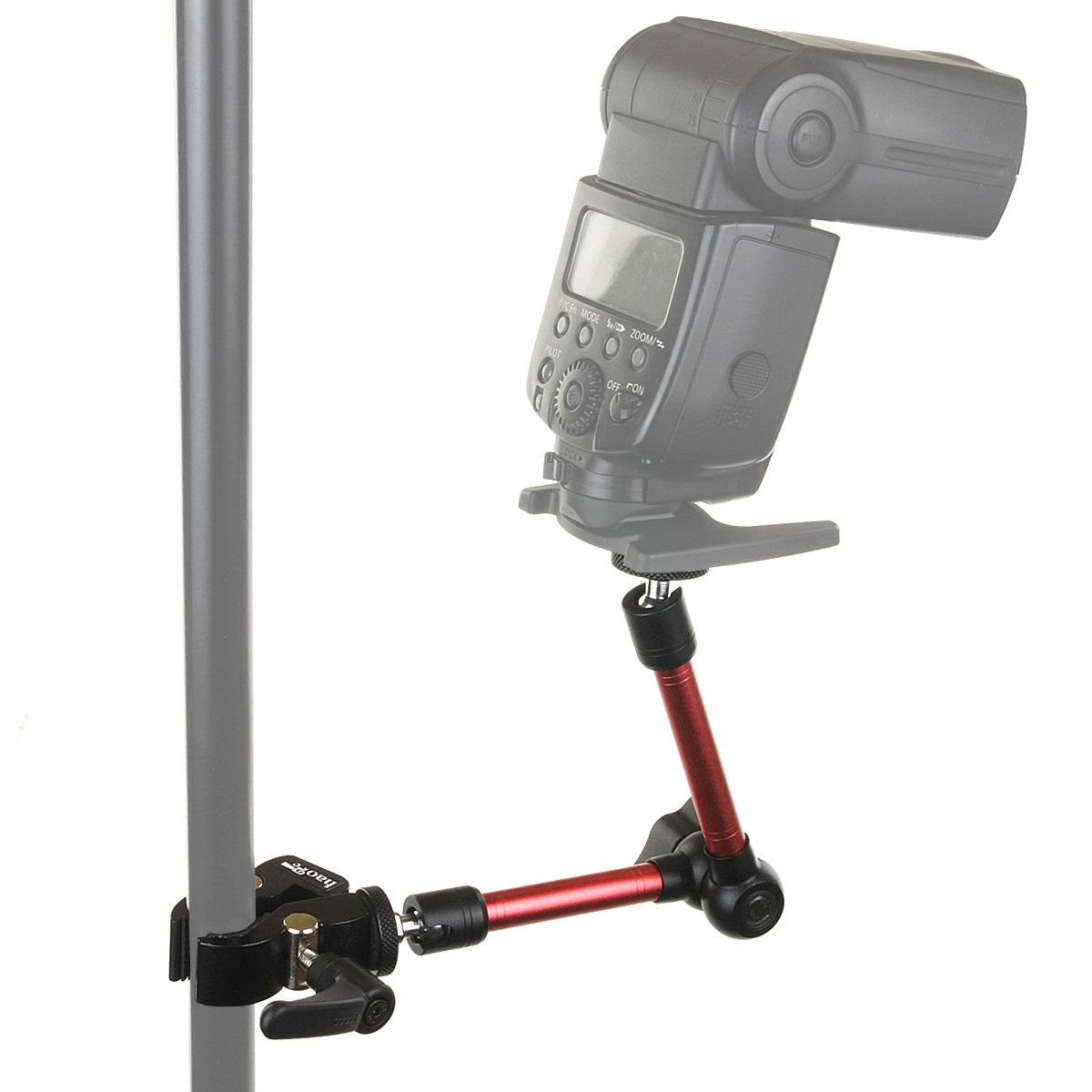 Haoge 11 inch Articulating Friction Magic Arm with Small Clamp Crab Pliers Clip for HDMI LCD Monitor LED Light DSLR Camera Video Tripod Red