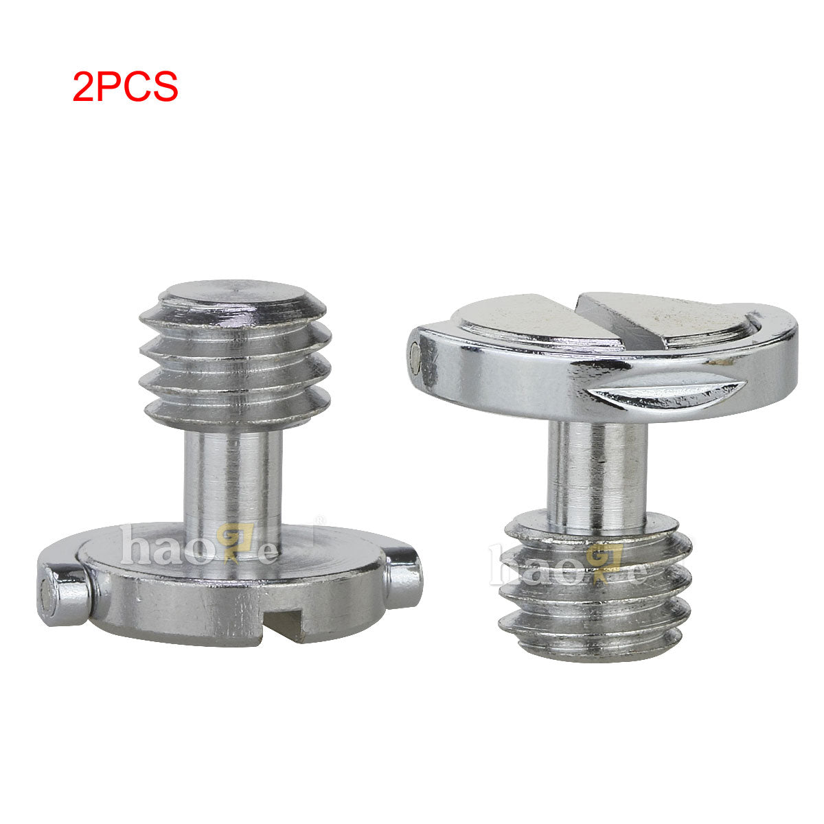 Haoge 3/8" D-Ring Stainless Steel Mounting Fixing Screw for Camera Tripod Monopod Quick Release Plate (Pack of 2)