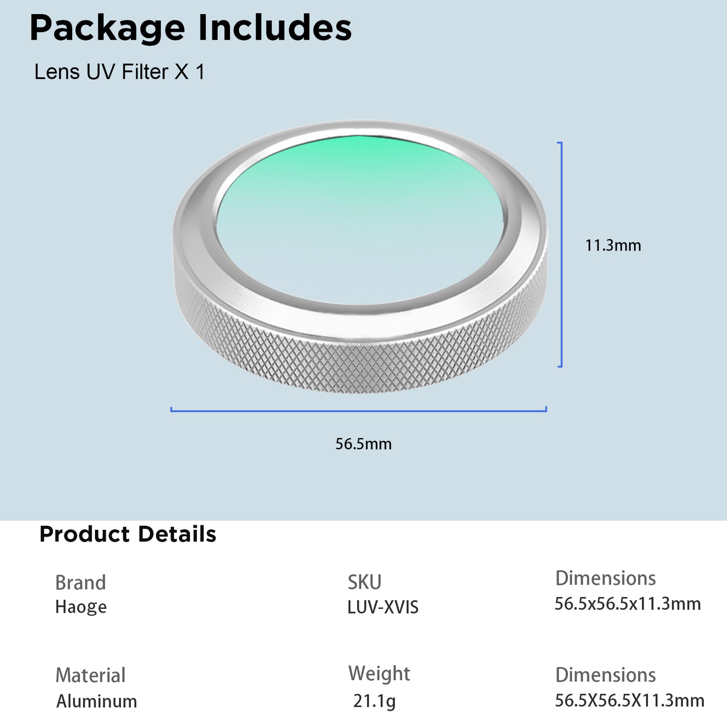 Haoge MC UV Camera Lens Protection Filter for Fujifilm X100VI Fuji X100V Camera Accessory with integrated adapter ring Silver LUV-XVIS-Multi Waterproof Nano Coated HD Optical Glass