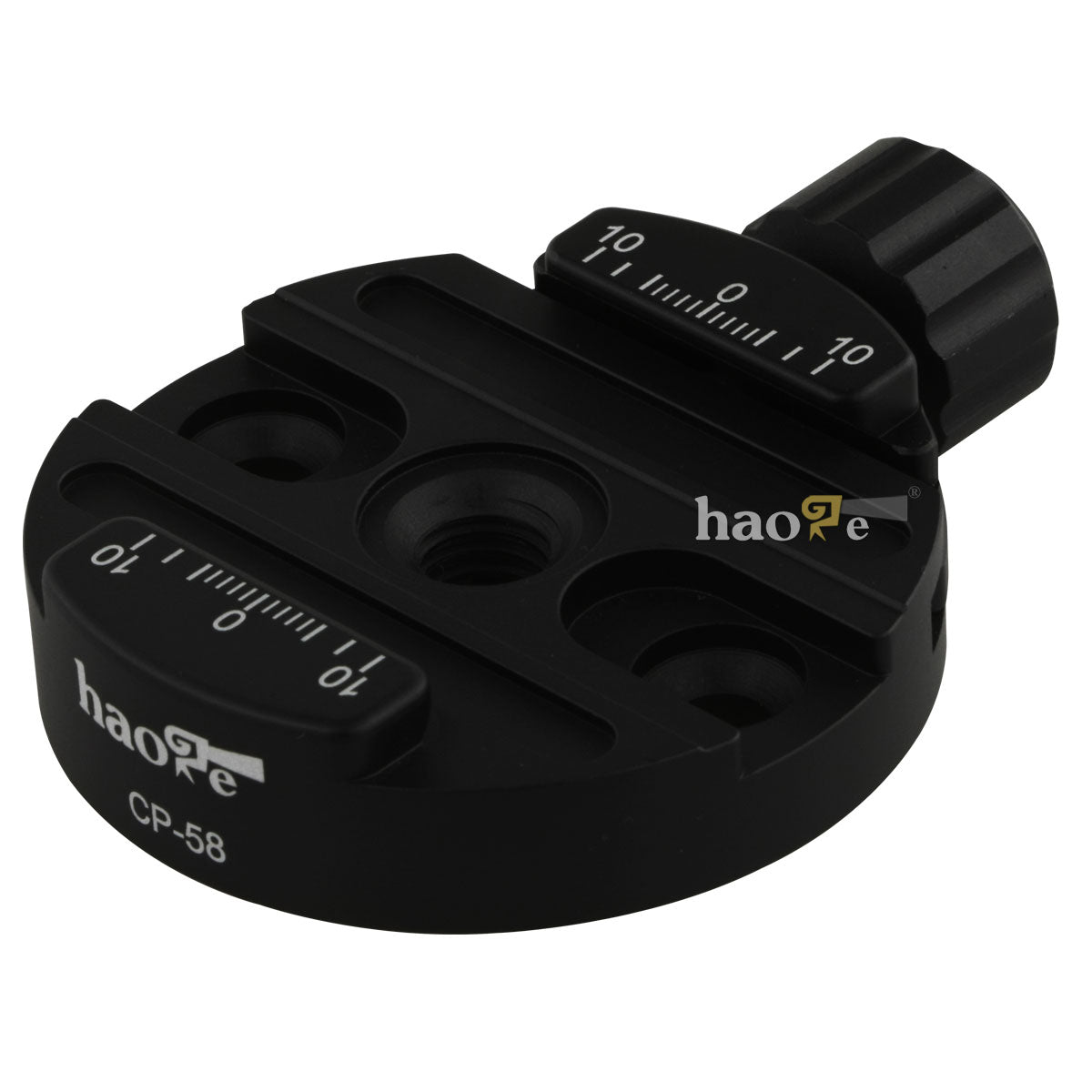 Haoge 58mm Screw Knob Clamp Adapter with 60mm QR Quick Release Plate for Camera Tripod Ballhead Monopod Ball Head Fit Arca Swiss